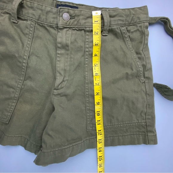 Banana Republic high belted waist olive drab green vegan cotton shorts wms sz 10 - Picture 8 of 14